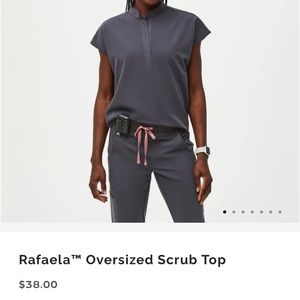 Charcoal grey Rafaela top and high waisted Zamora figs both size small